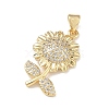 Brass Micro Pave Clear Cubic Zirconia Pendants KK-A303-07A-G-2