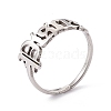 Non-Tarnish 304 Stainless Steel Constellation Open Cuff Ring for Women RJEW-C035-01K-P-1