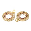 Rack Plating Brass Pave Cubic Zirconia Pendants KK-O142-46G-3