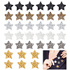 AHADERMAKER 36Pcs 6 Style Star Glitter Hotfix Rhinestone FIND-GA0003-05-1