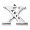 Tarnish Resistant 304 Stainless Steel Letter Pendant Rhinestone Settings STAS-J028-01X-1