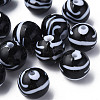 Opaque Striped Acrylic Beads MACR-S373-27B-10-3