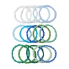 15 Colors Faceted Rondelle Glass Beaded Stretch Bracelet Sets BJEW-JB10698-4