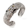 Tiger Tibetan Style Alloy Cuff Bangles for Men BJEW-P337-05AS-1