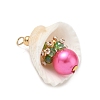 Natural Shell & Round Glass Pendants PALLOY-MZ00912-01-3