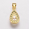 Brass Cubic Zirconia Pendants KK-P134-23G-2