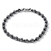 Faceted Round & Cube Synthetic Non-Magnetic Hematite Beaded Bracelets for Women BJEW-Q345-05-1