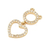 Brass Micro Pave Clear Cubic Zirconia Pendants KK-F919-41A-G-2