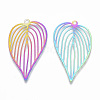 Ion Plating(IP) 201 Stainless Steel Filigree Pendants STAS-T057-08-2