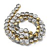 Half Plated Electroplate Transparent Glass Beads Strands X-EGLA-E060-02A-HP05-2
