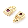 Brass Micro Pave Cubic Zirconia Charms KK-C051-13G-01-2