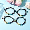 7 Chakra Gemstone Braided Bead Bracelets BJEW-JB11027-2