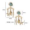 Ocean Theme 304 Stainless Steel Porcelain Shell Shape Dangle Stud Earrings FS-WGD34F1-04-1