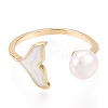 Natural Pearl Open Cuff  Ring with Msilver-Lipped Pearl Oyster PEAR-N022-C10-2