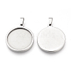 Tarnish Resistant 201 Stainless Steel Pendant Cabochon Settings X-STAS-S073-06P-1