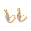 Brass Micro Pave Clear Cubic Zirconia Pendants KK-A214-10G-1