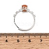 Brass Micro Pave Cubic Zirconia Finger Rings CU-CBA260E-15P-5