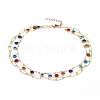Brass Enamel Double Layer Necklaces NJEW-JN02831-2