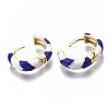 Brass Huggie Hoop Earrings EJEW-S209-04B-4