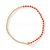Glass Seed Beads & CCB Beads Stretch Bracelets TB4137-48-1