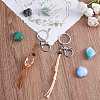 4Pcs  2 Colors Macrame Fringe Braided Keychain AJEW-SW00014-06-5