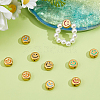 10Pcs 5 Colors 304 Stainless Steel Enamel Beads STAS-DC0017-42-4