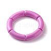 Candy Color Chunky Acrylic Tube Beads Stretch Bracelet for Girl Women BJEW-JB07315-2