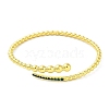 Brass Micro Pave Cubic Zirconia Cuff Bangles BJEW-E095-02G-1