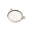Flat Round Alloy Connector Cabochon Settings FIND-NH0001-18AS-2