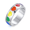 Rainbow Color Pride Flag Enamel Heart Finger Ring RABO-PW0001-035C-P-1