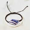 Natural Fluorite Beads Braided Bead Bracelets BJEW-Q070-01F-1