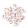 100Pcs Plating Opaque White Acrylic Beads FIND-PW0024-36K-1