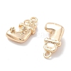 Brass Micro Pave Cubic Zirconia Charms KK-M102-01G-2