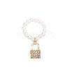 Plastic Imitation Pearl & Alloy & Crystal Rhinestone Finger Rings FS-WG241E1-18-1