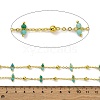 Handmade Faceted Natural Amazonite Beaded Chains CHC-L050-02G-08-2