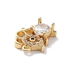 Rack Plating Brass Micro Pave Cubic Zirconia Charms KK-P231-01G-3