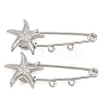 Starfish 304 Stainless Steel Safety Pins Brooch Findings SA-CBA098D-16C-P02-1