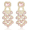 Teardrop with Rectangle Alloy Rhinestone Chandelier Earrings FS-WGBF96F-05-1