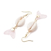 7 Pairs Natural Cowrie Shell Glass Dangle Earrings EJEW-JE06385-5