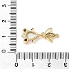 Brass Micro Pave Clear Cubic Zirconia Fish Links Connector Charms KK-K375-26G-21-3