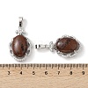 Natural Mahogany Obsidian Oval Pendants G-NH0025-15P-22-3