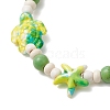 Starfish & Turtle Synthetic Turquoise Dyed Beads Stretch Bracelets for Women BJEW-JB11920-02-4