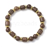 Natural Wenge Wood & Non-magnetic Synthetic Hematite Beads Stretch Bracelets for Women Men BJEW-JB13386-2