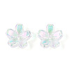 Transparent Electroplate Glass Bead Caps EGLA-N015-01A-3