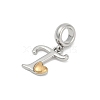 Brass European Dangle Charms KK-Z097-01T-GP-2