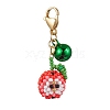 Apple Glass Seed Beads Pendant Decoration HJEW-MZ00125-1