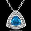 Real Platinum Plated Brass Cubic Zirconia Triangle Pendant Necklaces NJEW-BB07872-P-2