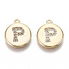 Brass Micro Pave Clear Cubic Zirconia Charms KK-N231-233P-NF-1
