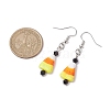 Halloween Candy Corn Handmade Lampwork & Glass Dangle Earrings EJEW-JE05871-4