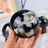 Natural Black Cherry Blossom Agate Crystal Ball PW-WG77102-01-2